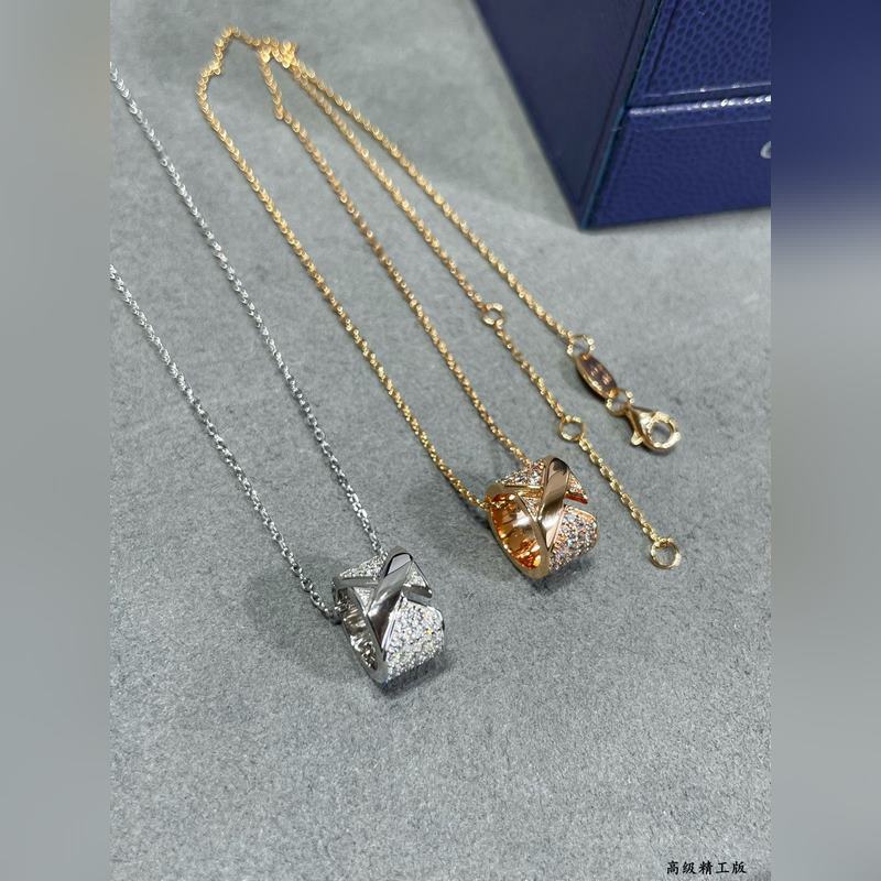 V金材質 2140210 尚美寬版滿鑽X項鍊。CHAUMET的緣系·一生系列。以