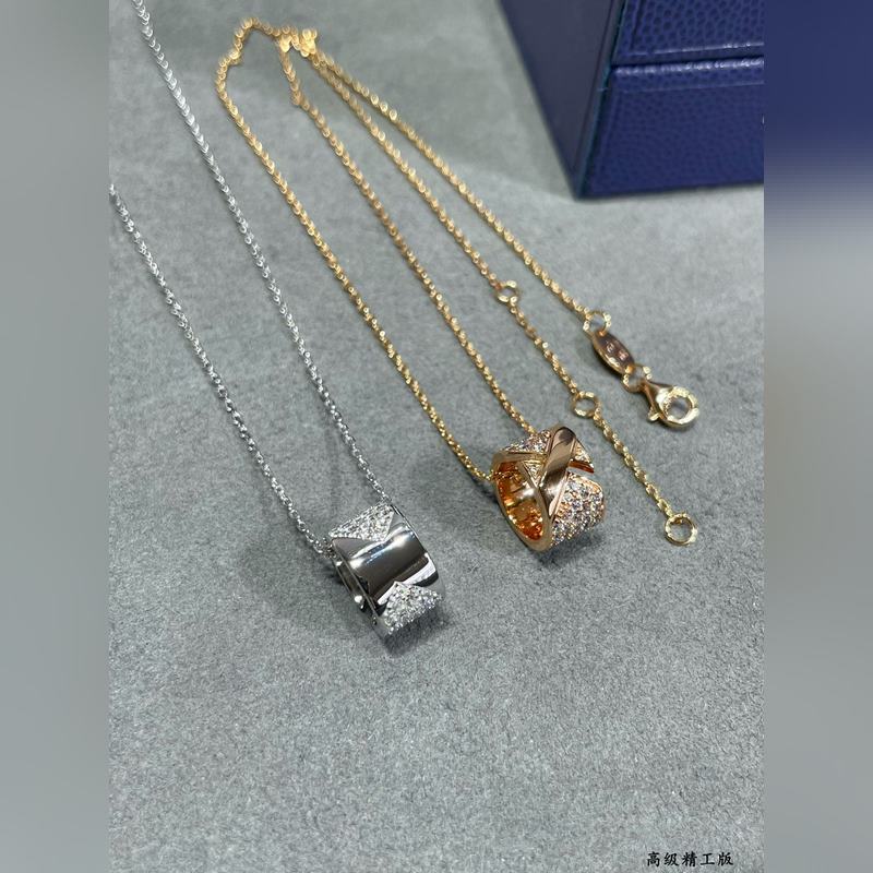 V金材質 2140210 尚美寬版滿鑽X項鍊。CHAUMET的緣系·一生系列。以