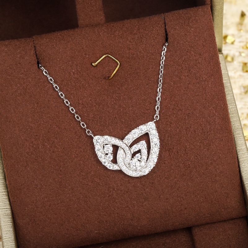 雙水滴項(xiàng)鍊， 可訂做真金真鑽版，量大咨詢(xún)客Fu作品將爪鑲與穿線粒鑲工藝相互融