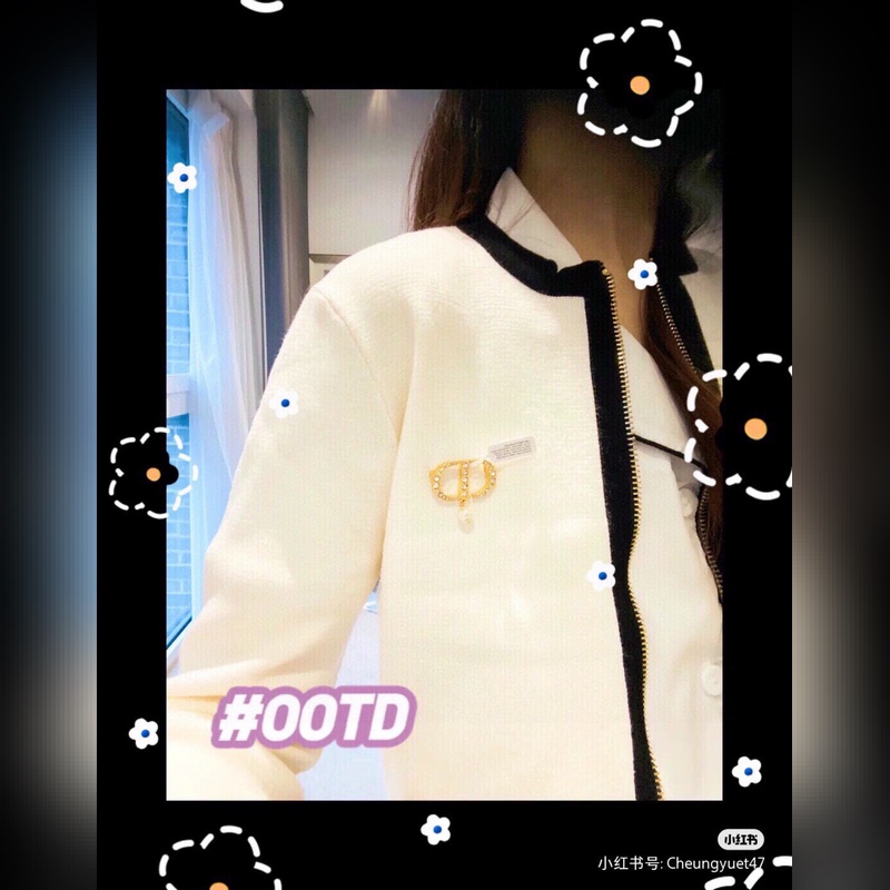 新款DIOR迪奧胸針 專櫃一緻黃銅材質 超級有質感