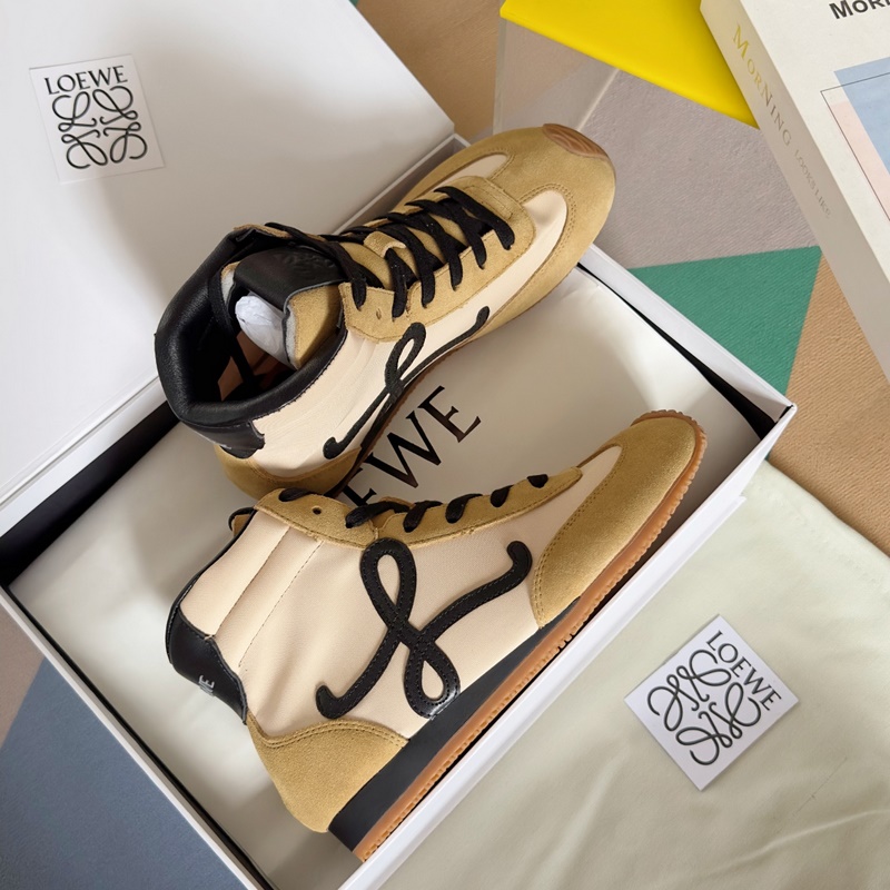 頂級版本：女款LOEWE 羅意威 最新走秀款 高幫 休閑 運動鞋 德訓鞋 阿甘