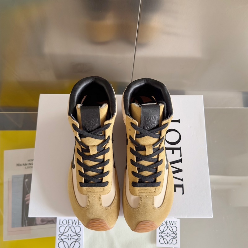 頂級版本：女款LOEWE 羅意威 最新走秀款 高幫 休閑 運動鞋 德訓鞋 阿甘