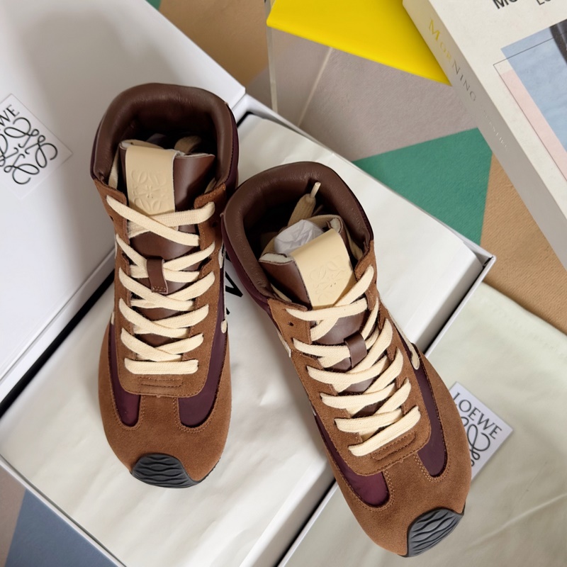 頂級版本：女款 LOEWE 羅意威 最新走秀款 高幫 休閑 運動鞋 德訓鞋 阿