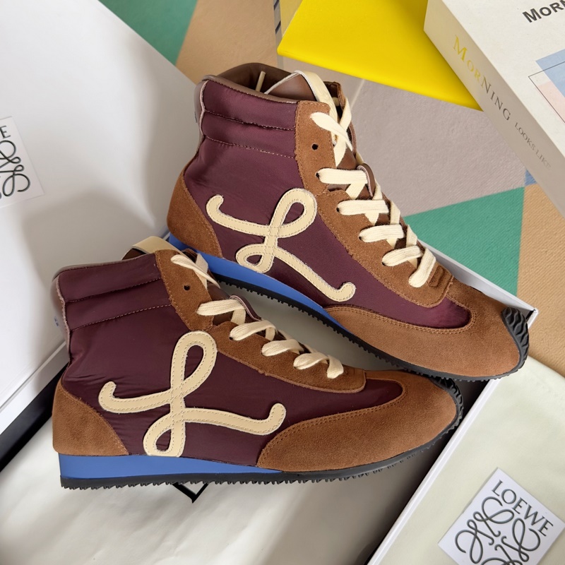 頂級版本：女款 LOEWE 羅意威 最新走秀款 高幫 休閑 運動鞋 德訓鞋 阿