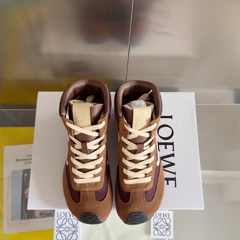 頂級版本：女款 LOEWE 羅意威 最新走秀款 高幫 休閑 運動鞋 德訓鞋 阿