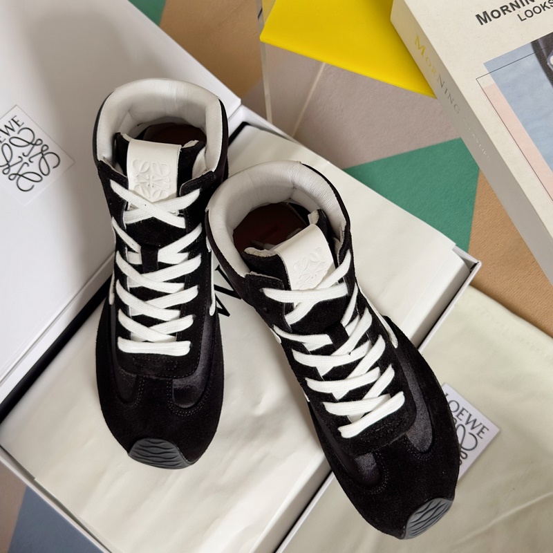 頂級(jí)版本：女款  LOEWE 羅意威 最新走秀款 高幫 休閑 運(yùn)動(dòng)鞋 德訓(xùn)鞋