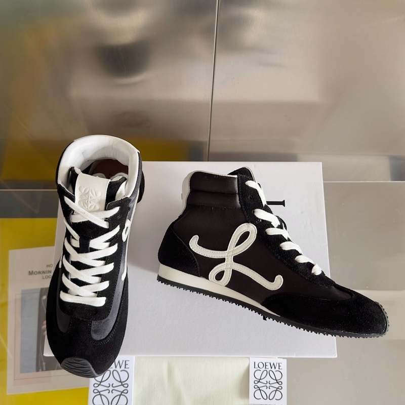 頂級(jí)版本：女款  LOEWE 羅意威 最新走秀款 高幫 休閑 運(yùn)動(dòng)鞋 德訓(xùn)鞋