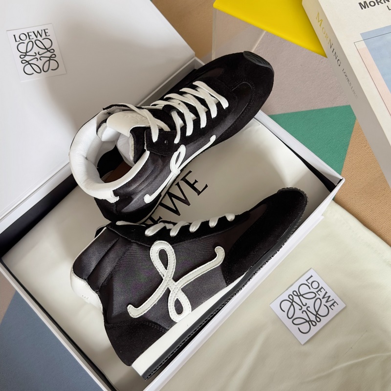 頂級(jí)版本：女款  LOEWE 羅意威 最新走秀款 高幫 休閑 運(yùn)動(dòng)鞋 德訓(xùn)鞋