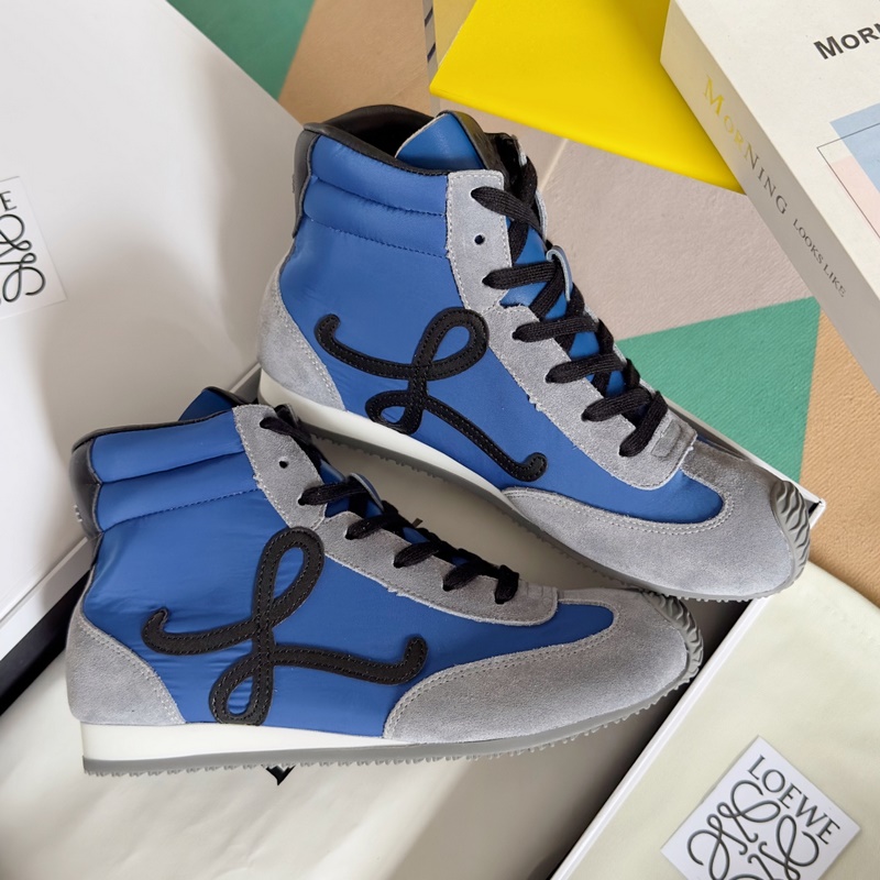 頂級(jí)版本：女款  LOEWE 羅意威 最新走秀款 高幫 休閑 運(yùn)動(dòng)鞋 德訓(xùn)鞋