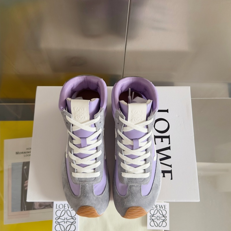 頂級版本：女款 LOEWE 羅意威 最新走秀款 高幫 休閑 運動鞋 德訓(xùn)鞋 阿