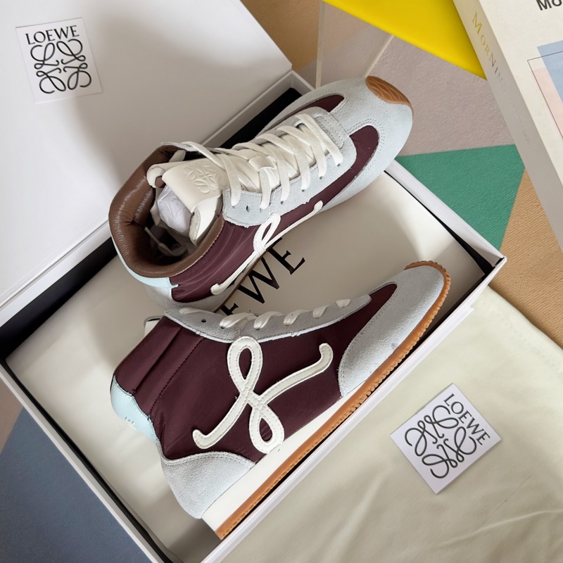 頂級版本：女款 LOEWE 羅意威 最新走秀款 高幫 休閑 運動鞋 德訓鞋 阿