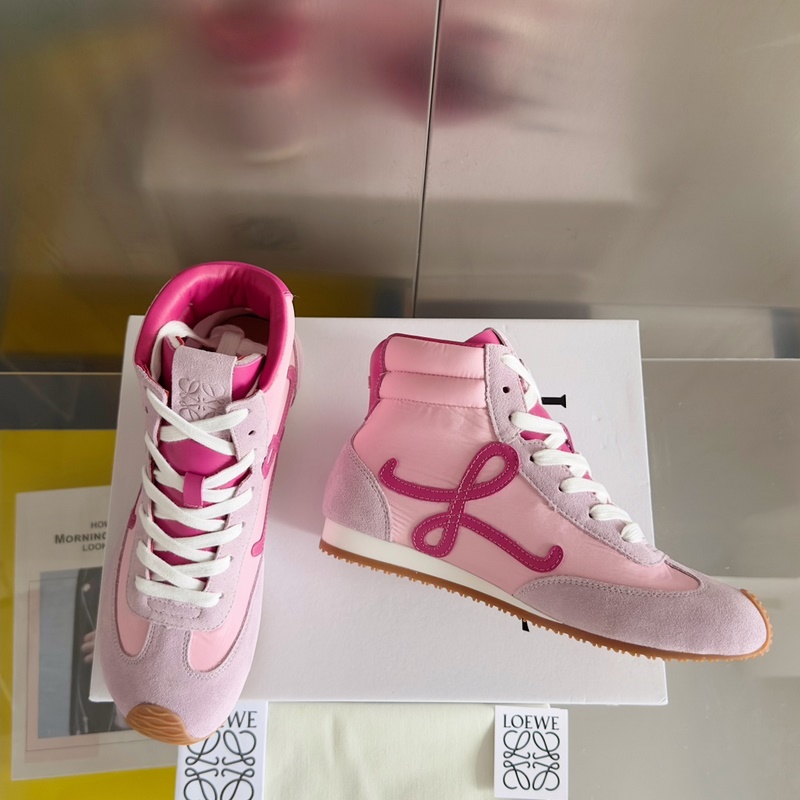 頂級版本：女款 LOEWE 羅意威 最新走秀款 高幫 休閑 運動鞋 德訓鞋 阿