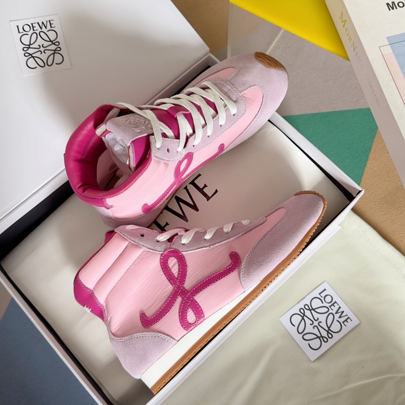 頂級版本：女款 LOEWE 羅意威 最新走秀款 高幫 休閑 運動鞋 德訓鞋 阿