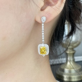 9 2 5 9780170 蒂芙尼黃鑽耳環(huán)。宴會派對 女王範(fàn)兒 柔美和華麗色彩，