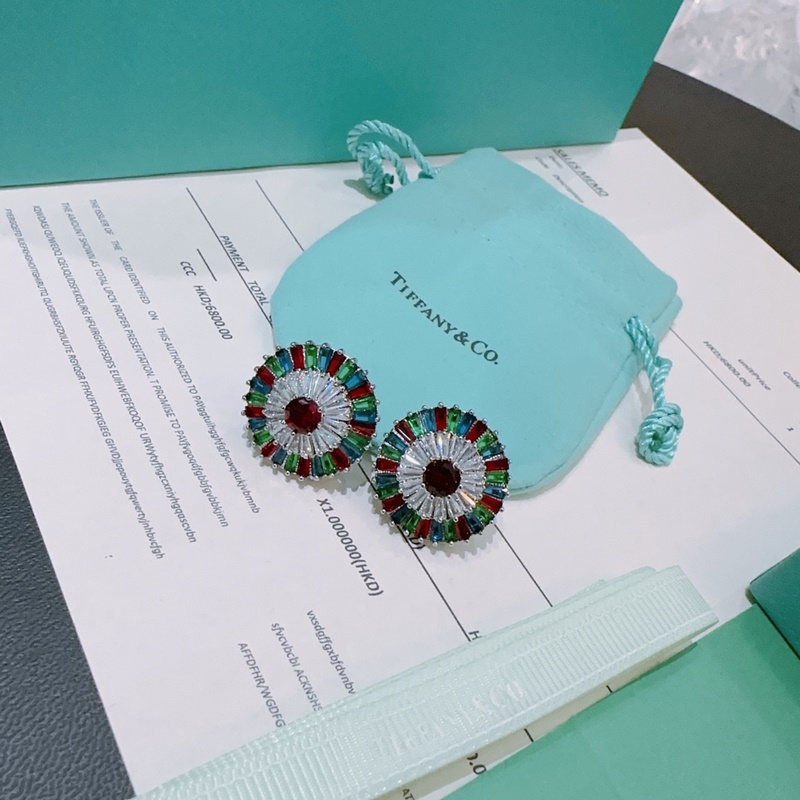 獨家訂制 Tiff 蒂芙尼耳環紀念款 花絮 馬眼 耳釘 采用高碳鑽  頂級亞金材