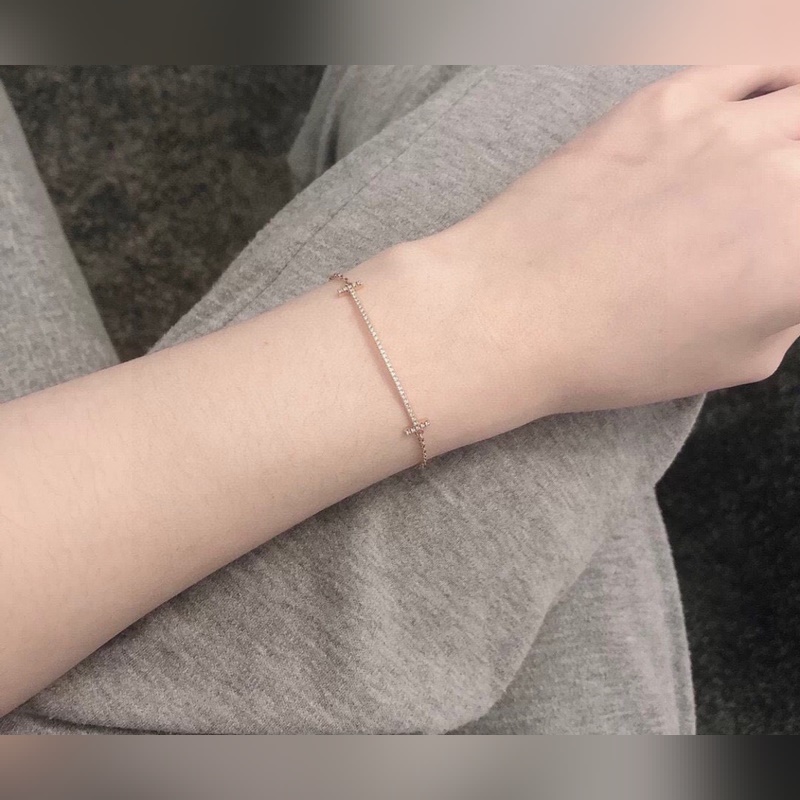 Tiffany&·co 蒂芙尼 滿鑽笑臉TT手鍊 S925純銀材質(zhì) 高品質(zhì) 精工