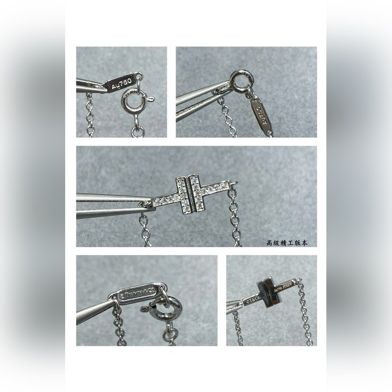 V金材質(zhì) 4100220 （全長：17cm）蒂芙尼雙T帶鑽手鍊（可當勁鍊），精緻