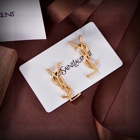 YSL 聖羅蘭 字母耳釘 原裝黃銅材質(zhì) Yves Saint Laurent 創(chuàng)
