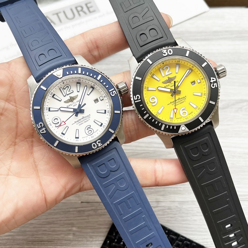 百年靈超級海洋系列! 圈口正品一緻凸出來、 表殼采用316精鋼 直徑44mm 配