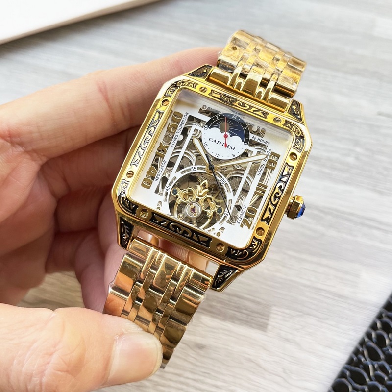 八角殼系列 精緻百搭 【最新】：卡地亞 最新設計 大飛輪精品 【類型】：精品