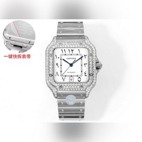THB新品 卡地亞山度士 中東版 鋼帶滿鑽款【原版開(kāi)模 2025最新卡地亞 山
