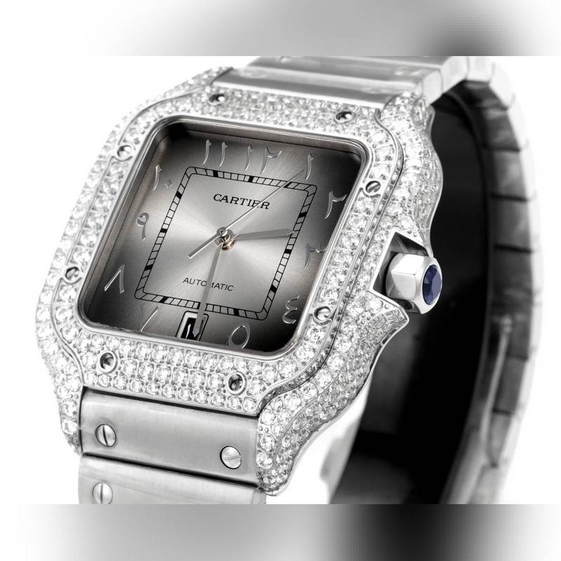 THB新品 卡地亞山度士 中東版 鋼帶滿鑽款【原版開模 2025最新卡地亞 山
