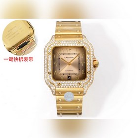 THB新品 卡地亞山度士 中東版 鋼帶滿鑽款【原版開(kāi)模 2025最新卡地亞 山