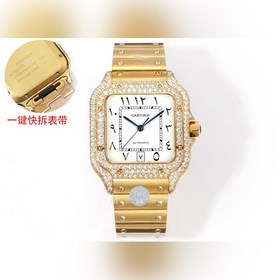 THB新品 卡地亞山度士 中東版 鋼帶滿鑽款【原版開(kāi)模 2025最新卡地亞 山