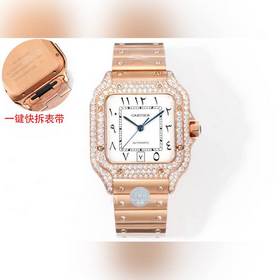 THB新品 卡地亞山度士 中東版 鋼帶滿鑽款【原版開(kāi)模 2025最新卡地亞 山