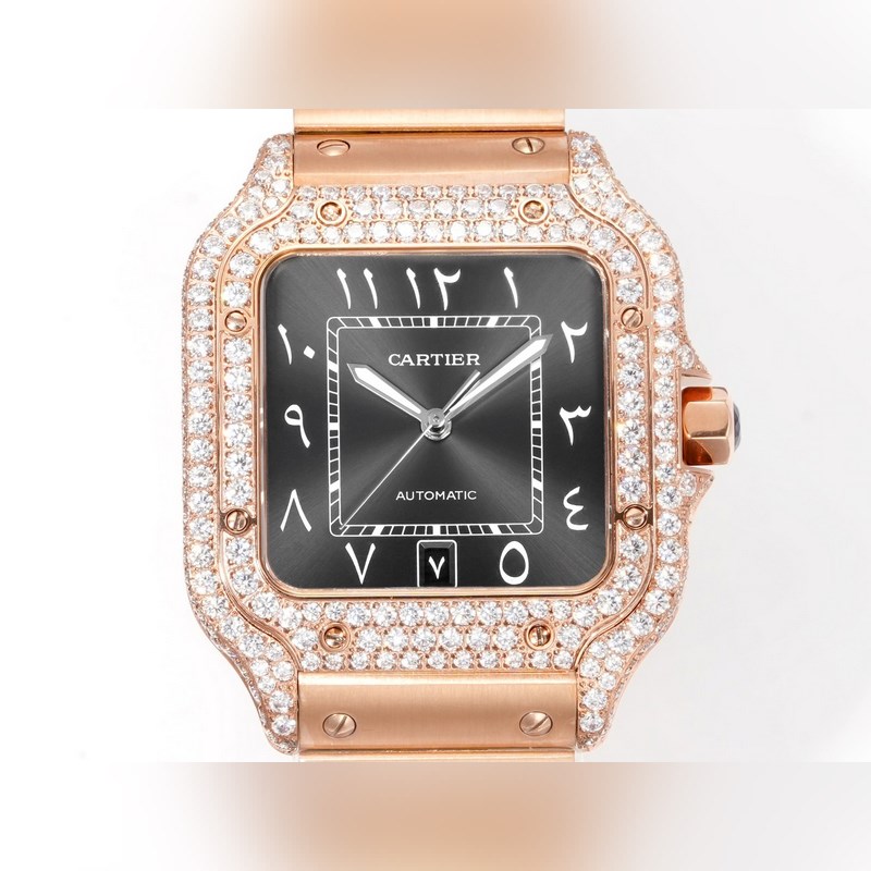 THB新品 卡地亞山度士 中東版 鋼帶滿鑽款【原版開(kāi)模 2025最新卡地亞 山