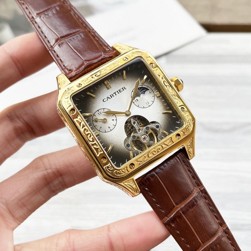 八角殼系列 精緻百搭 【最新】：卡地亞 最新設計 大飛輪精品 【類型】：精品