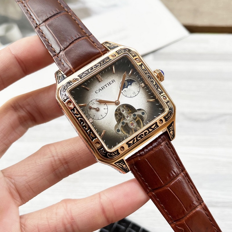 八角殼系列 精緻百搭 【最新】：卡地亞 最新設計 大飛輪精品 【類型】：精品