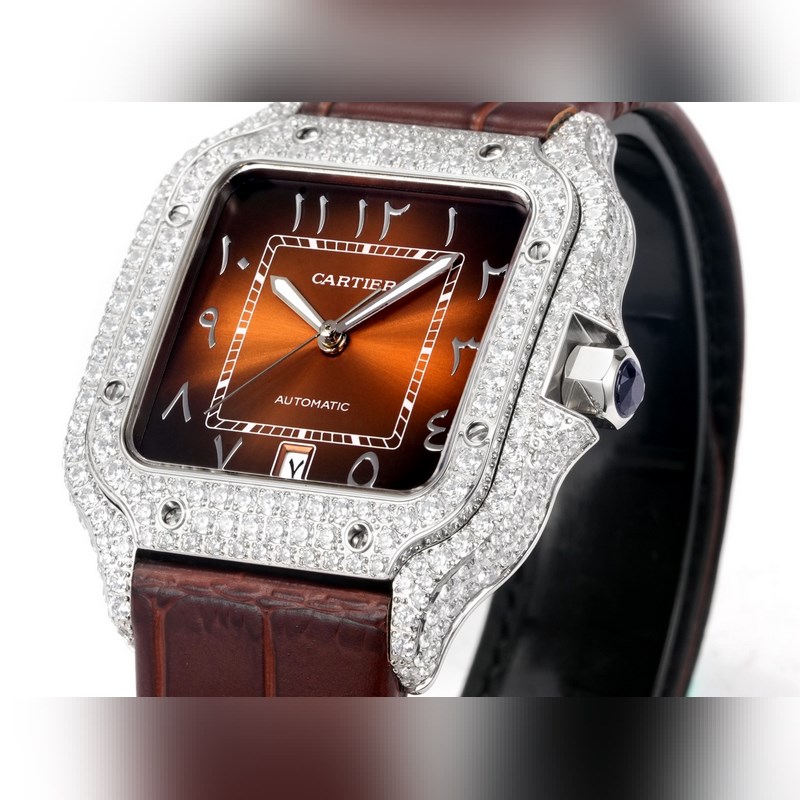 THB新品 卡地亞山度士 中東版 皮帶滿鑽款【原版開模 2025最新卡地亞 山