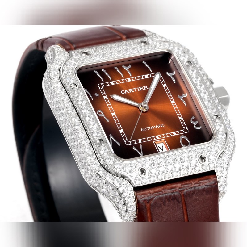 THB新品 卡地亞山度士 中東版 皮帶滿鑽款【原版開模 2025最新卡地亞 山