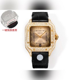 THB新品 卡地亞山度士 中東版 皮帶滿鑽款【原版開模 2025最新卡地亞 山