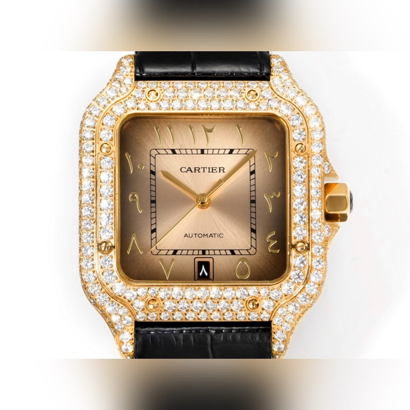 THB新品 卡地亞山度士 中東版 皮帶滿鑽款【原版開模 2025最新卡地亞 山