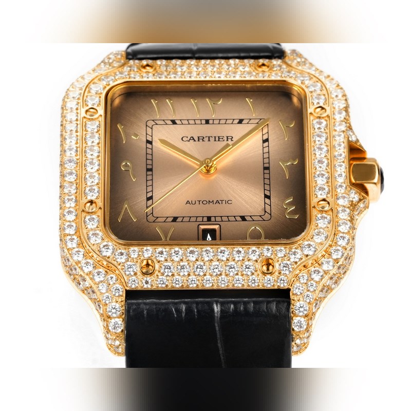 THB新品 卡地亞山度士 中東版 皮帶滿鑽款【原版開模 2025最新卡地亞 山