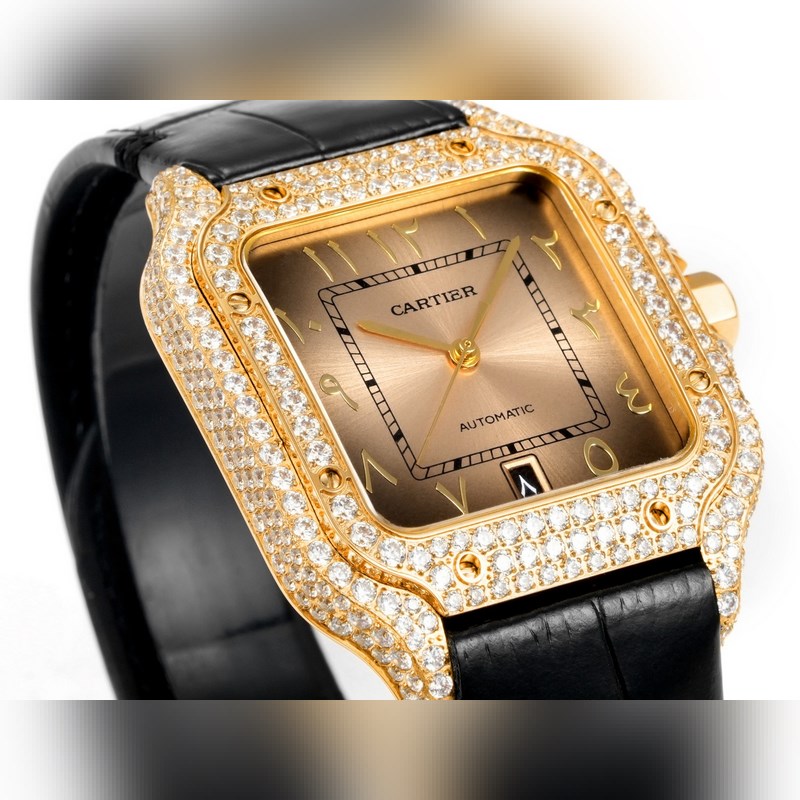 THB新品 卡地亞山度士 中東版 皮帶滿鑽款【原版開模 2025最新卡地亞 山