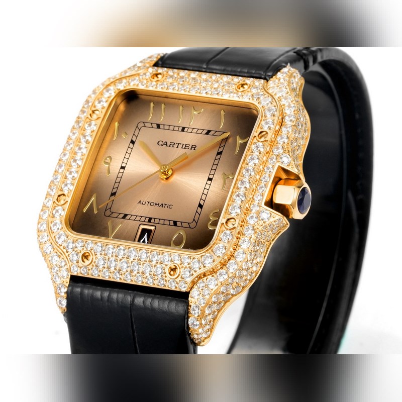 THB新品 卡地亞山度士 中東版 皮帶滿鑽款【原版開模 2025最新卡地亞 山