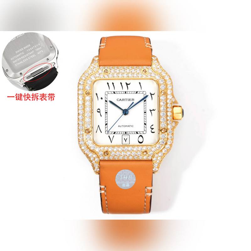 THB新品 卡地亞山度士 中東版 皮帶滿鑽款【原版開模 2025最新卡地亞 山