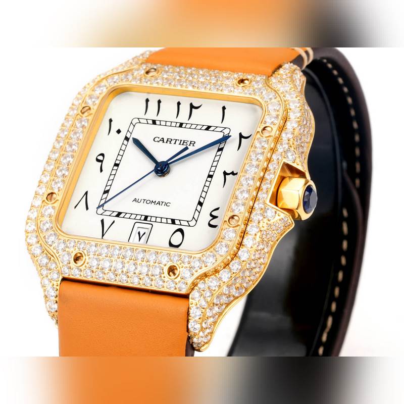 THB新品 卡地亞山度士 中東版 皮帶滿鑽款【原版開模 2025最新卡地亞 山