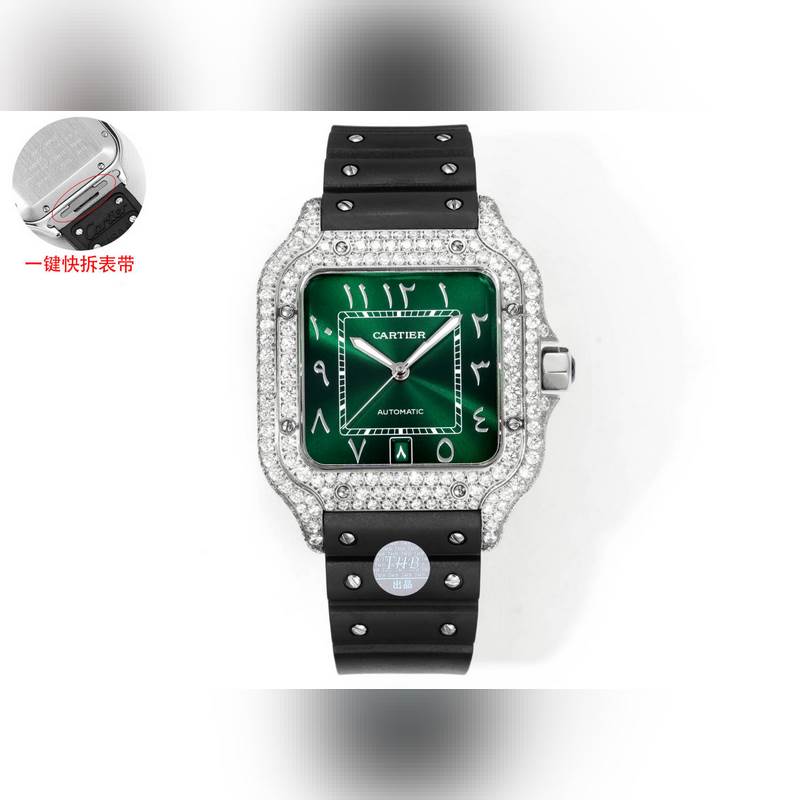 THB新品 卡地亞山度士 中東版 膠帶滿鑽款【原版開模 2025最新卡地亞 山