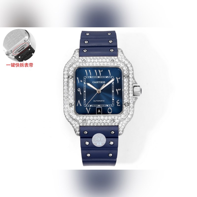 THB新品 卡地亞山度士 中東版 膠帶滿鑽款【原版開模 2025最新卡地亞 山