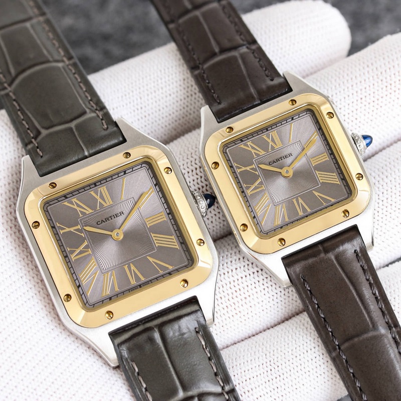 女款_杜蒙，最新出荔枝皮，大，中，小，三個尺寸 ，卡地亞Santos-Dumont系列