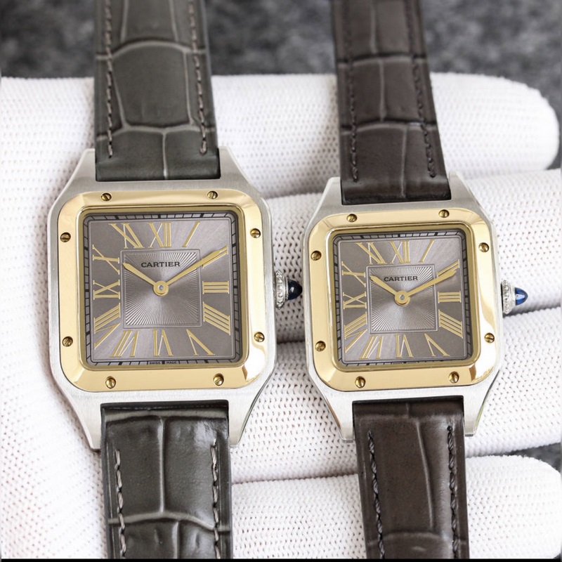 女款_杜蒙，最新出荔枝皮，大，中，小，三個尺寸 ，卡地亞Santos-Dumont系列