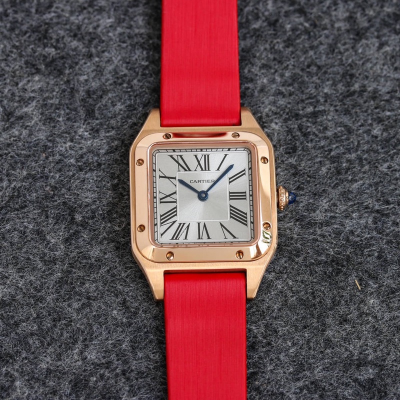 女款_杜蒙，最新出荔枝皮，大，中，小，三個尺寸 ，卡地亞Santos-Dumont系列