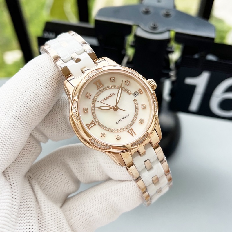 女款_品牌：香奈兒- Chanel款式：新款女裝機械腕表機芯：西鐵城機芯鏡面：藍