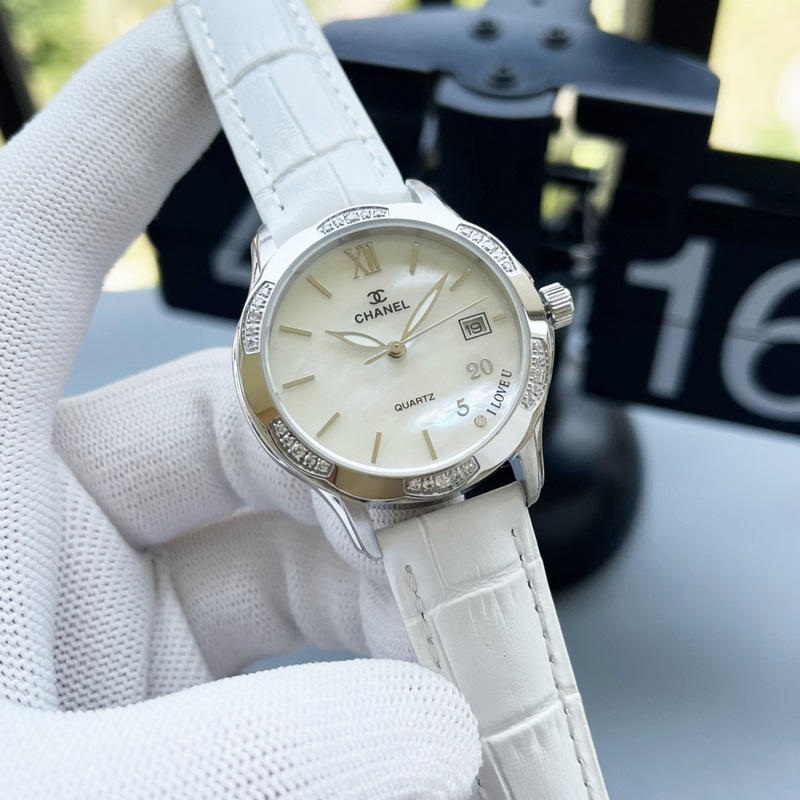 女款_香奈兒 女士腕表 原裝進口石英機芯 礦物質玻璃鏡面 316L精鋼表殼 直徑男40