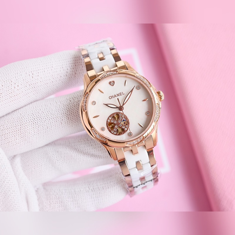 女款_品牌：香奈兒- Chanel款式：新款女裝機械腕表機芯：西鐵城機芯鏡面：藍