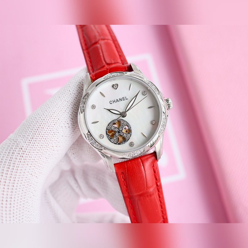 女款_品牌：香奈兒- Chanel款式：新款女裝機械腕表機芯：西鐵城機芯鏡面：藍